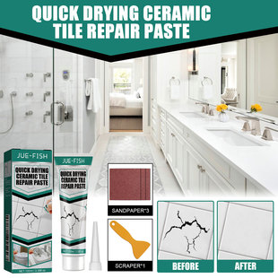 Jue-Fish Tile Repair Paste Quick-Drying Adhesive for Bathtub Marble Furniture Toilet Crack Repair Tile