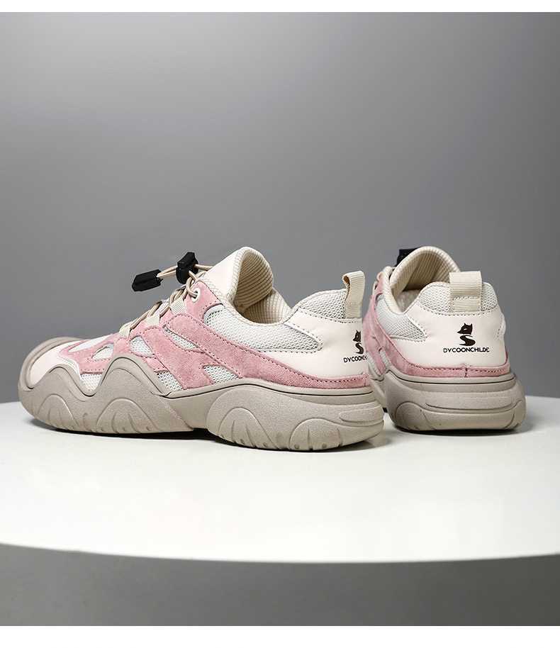 Giày thể thao da thật cổ thấp unisex phong cách ngoài trời — D1833 màu cát, D1833 màu hồng, D1833 màu nâu, D1833 màu xanh lam chi tiết 36