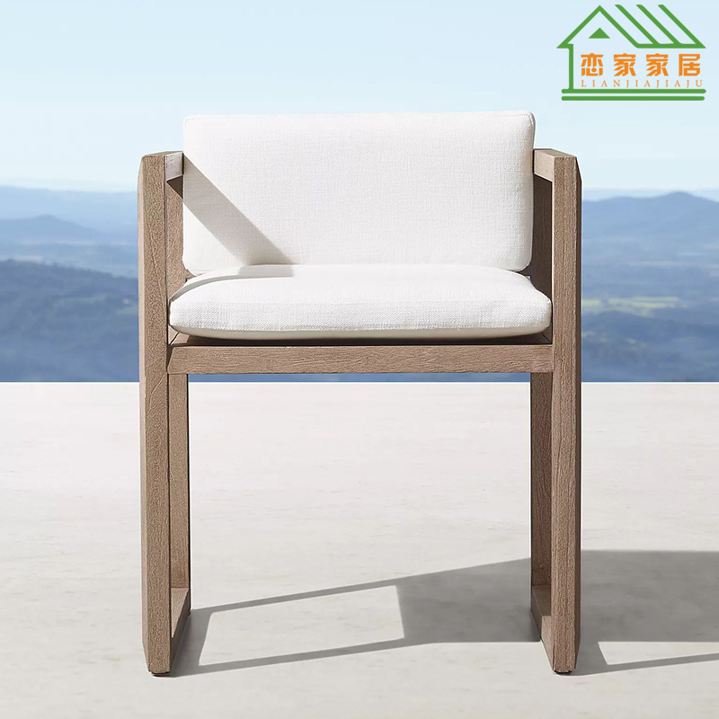 Mesas y sillas de teca al aire libre Mesas y sillas antiguas de madera maciza Patio Jardín Villa Terraza Junto a la piscina Mesas y sillas de comedor de lujo al aire libre