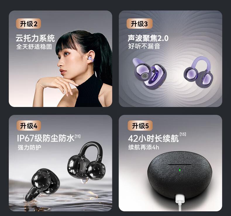 Minimalist U53 Bone Conduction Ear Clip Bluetooth Wireless Headphones High Appearance High Sound Quality Long Battery Life Noise Cancellation Universal