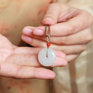 Hetian Jade Factory Store Jade Crafts Natural Xinjiang Hetian Jade Qinghai Material Old Material Ping An Buckle Jade Pendant