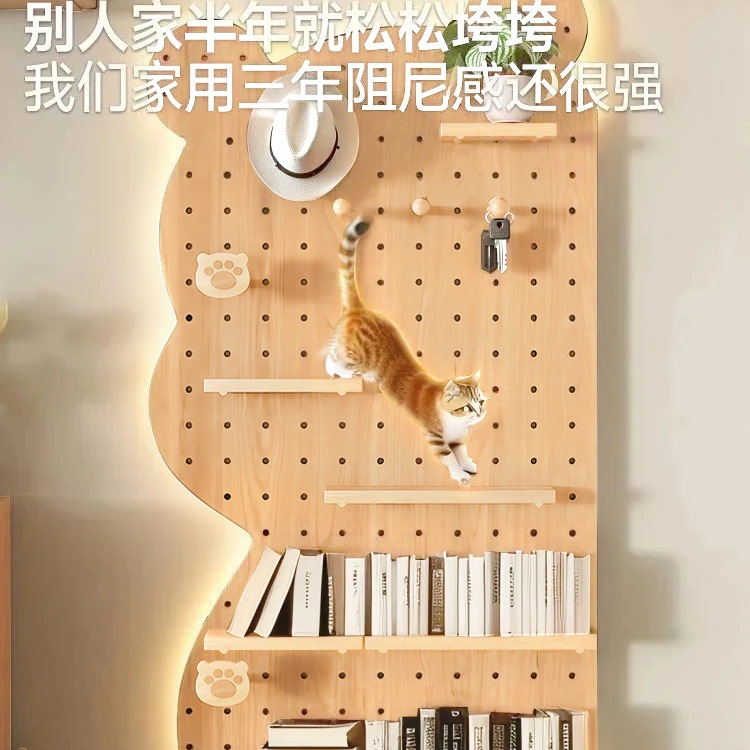 Oso pequeño agujero agujero tablero de escritorio de madera sólida almacenar exhibición modelado decoración de pared sala de estar estante de pared