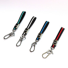 个性车标钥匙链 手工编织PU皮绳钥匙扣情侣挂件钥匙扣套装批发