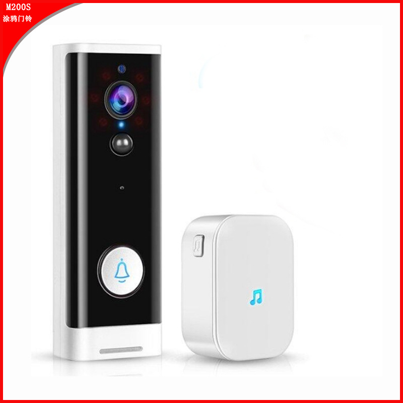涂鸦家用无线WIFI可视猫眼门铃智能语音对讲视频防盗监控门铃红外