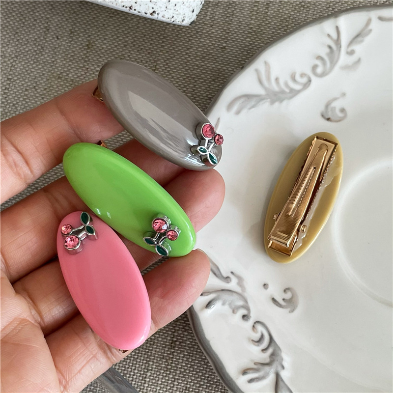 8g Weight Hair Clip Hair Accessories Type 1 Piece Quantity Casual, Daily Occasion Alloy, Plastic, Rhinestone Material Cherry Pattern All Seasons Season Women's Gender Cute, Lady Style Cute Lady Women's Cherry Alloy Plastic Rhinestone Hair Clip 3