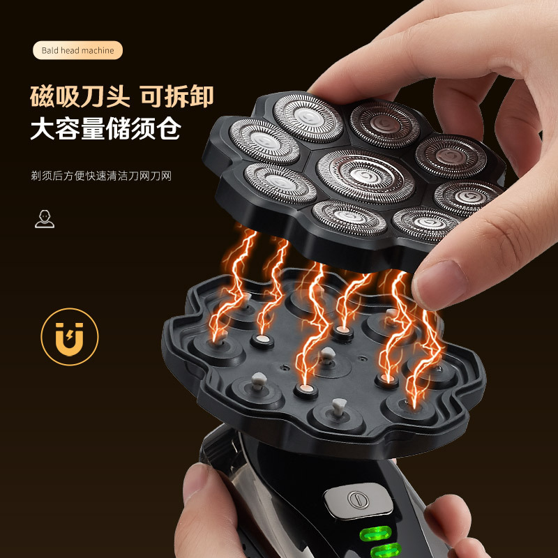 クロスボーダー電気ヘッドシェーバー、ヘッドシェービング、セルフシェービング、メンズヘッドシェーバー、超清潔、全身洗える|undefined