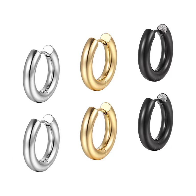 1 Piece Quantity 1 Piece Simple Style Circle Plating 201 Stainless Steel 18K Gold Plated Earrings