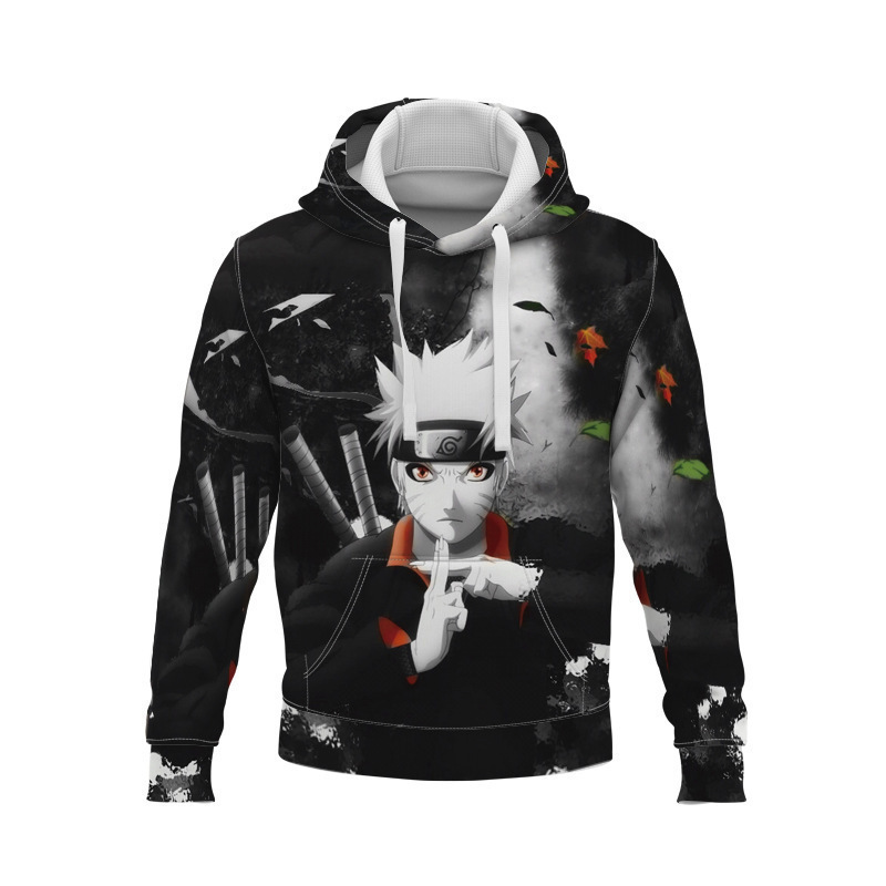 2024 Cross-Border Export Men's and Women's Hooded Sweatshirts Naruto One Piece 3D Printed Loose Hooded Casual Sweatshirts