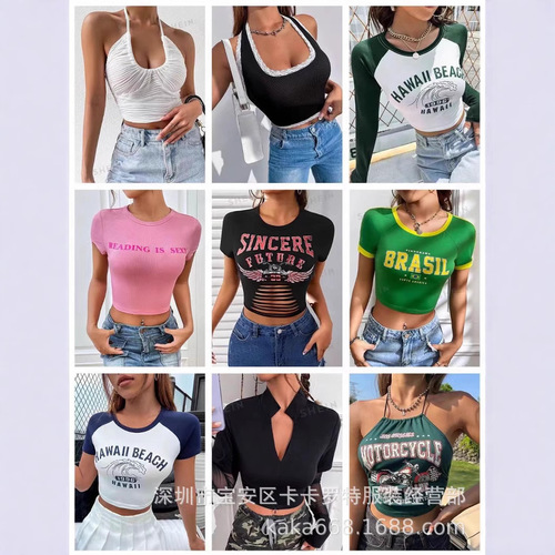 New European and American Women's T-Shirts—Fashionable, Casual Summer Women's Clothing—Fast Fashion Wholesale