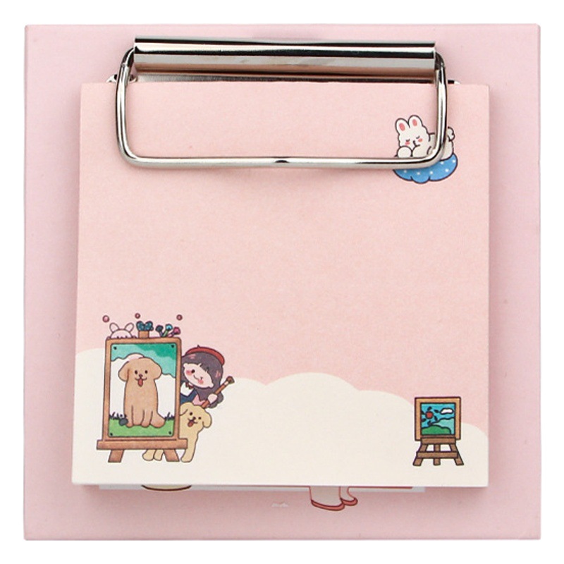 Dibujos animados creativos mini tablero clip nota pad papelería estudiante lindo mensaje no adhesivo nota papel Bloc de notas