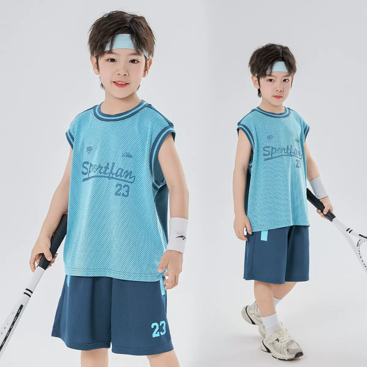 男童篮球服速干套装2025夏季新款中大童无袖背心运动服球衣两件套