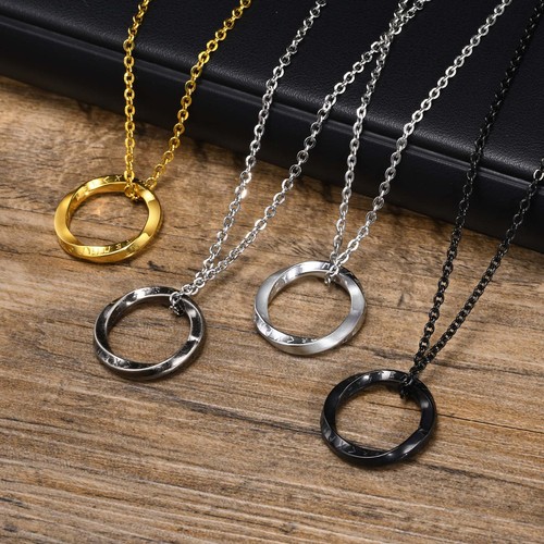 European and American jewelry stainless steel Viking rune Mobius pendant steel color men's necklace accessories PN-1708