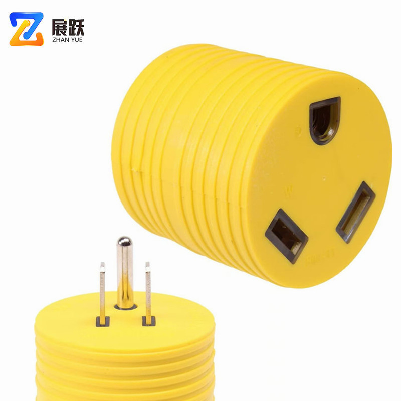 15 amp RV camping generator plug outdoor electrical converter, straight blade TT30P to 5-15R