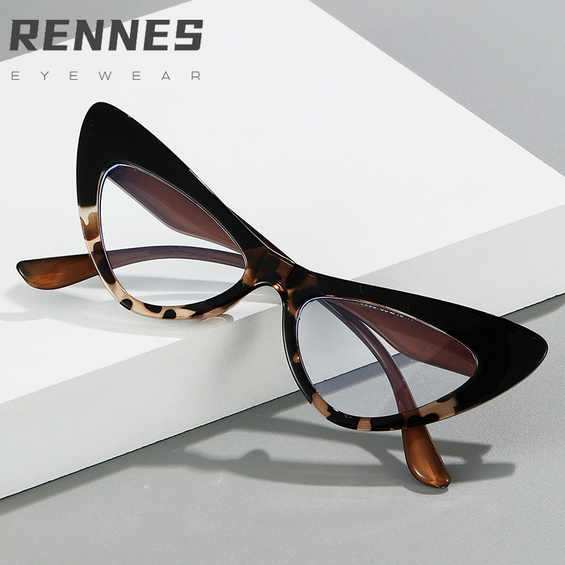 2022 nuevo ojo de gato gafas lisas de moda europea y americana Anti-azul gafas de luz personalizada gafas de diseño original 066