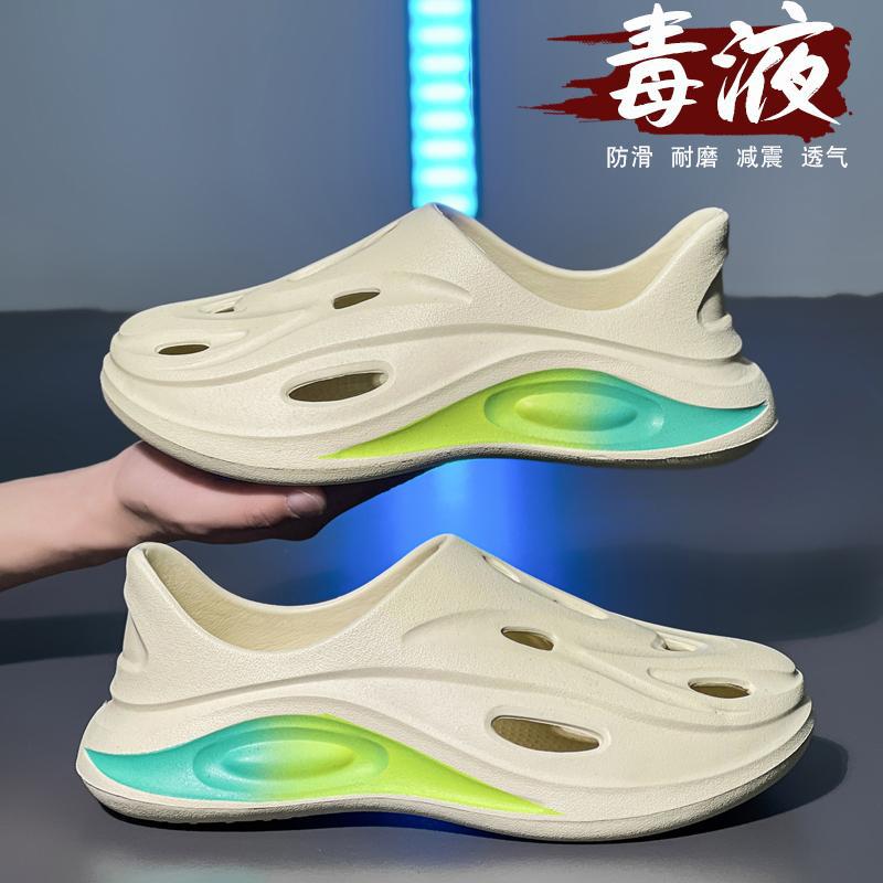 Zapatos con agujeros de suela gruesa para hombres, estilo nuevo de verano, sandalias de conducción, zapatos de playa, zapatos casuales