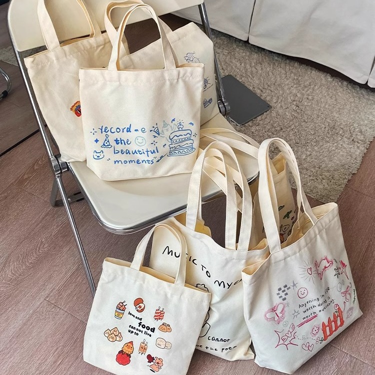 帆布包定 制印logo斜挎帆布袋女环保袋订 做广告袋子diy白色手提