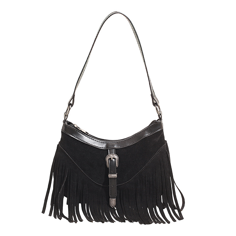 Bolsa de brazo retro retro transfronteriza con bordas para mujeres otoño y invierno 2025 nuevo estilo universal bolso de hombro de alta calidad bolso de transporte de pasajeros