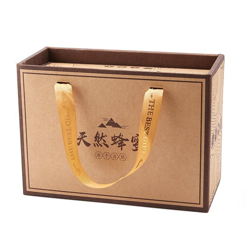 高級クラフト紙共通野生土蜂蜜包装箱2斤入りソース包装箱包装六稜ガラス瓶380|undefined