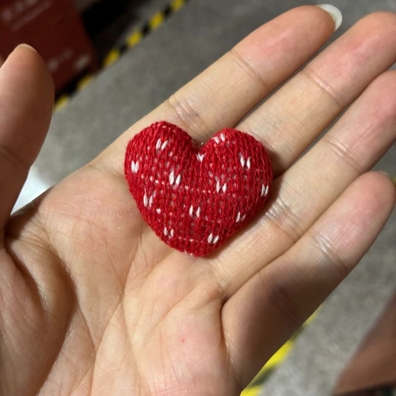 布艺手工diy配件 波点毛线爱心配饰 鞋包童装充棉辅料 钩针桃心|undefined