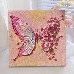インスタイル蝶のテクスチャ油絵リビングルームテレビキャビネット装飾絵画デスクトップキャビネット絵画寝室のベッドサイド吊り壁画