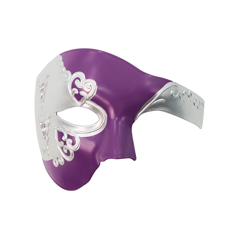 Máscara de media cara de nota de crack veneciana transfronteriza Máscara de fiesta de disfraces vintage para hombre Máscara de Halloween