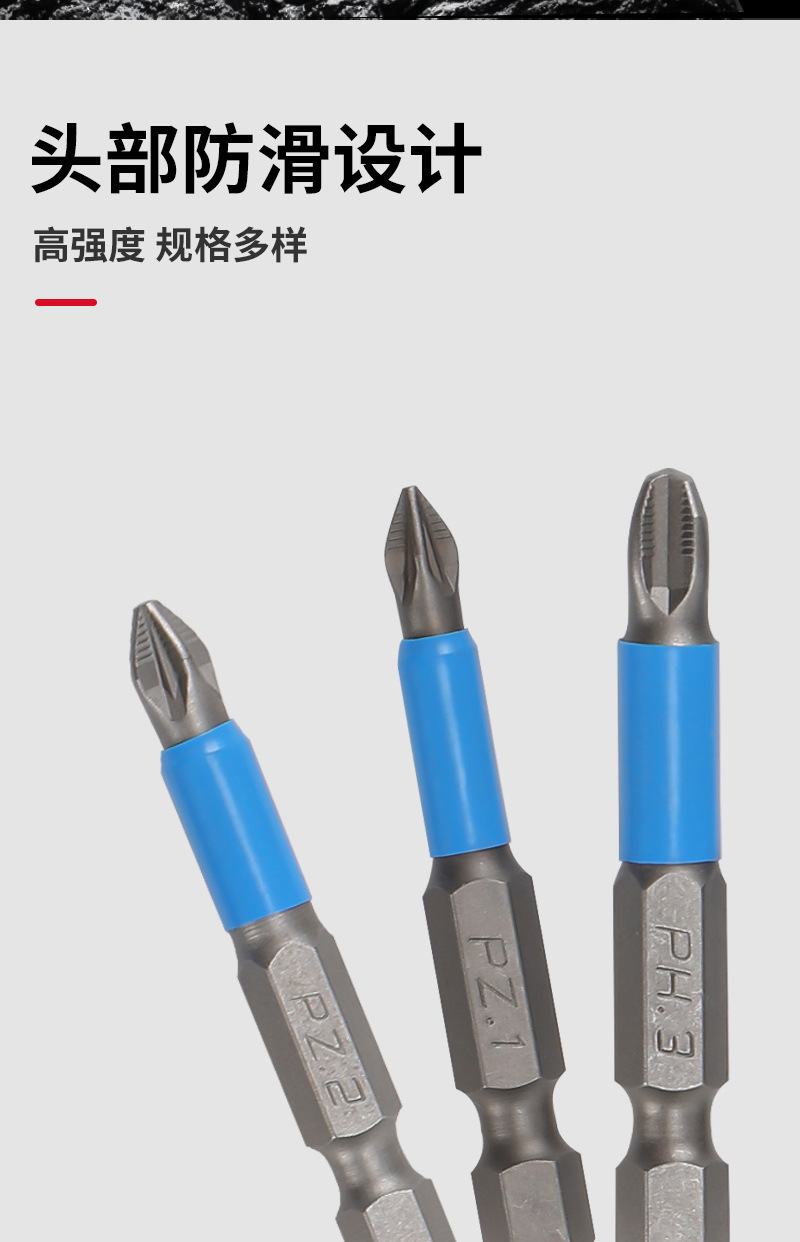 Six-piece set of cross screws, anti-slip screwdriver bit, blue leather rubber sleeve screwdriver bit, cross screwdriver, hand drill, screwdriver head Application Scenario