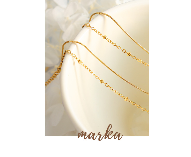Ins Jewelry Exquisite Double Layer Snake Bone Chain Exquisite Bracelet Wrapped Bead Chain Titanium Steel Gold Plated Handpiece_voghion.com