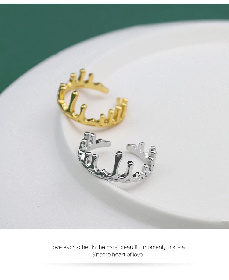 Korean version of the crownshaped opening adjustable irregular finger ringpicture13