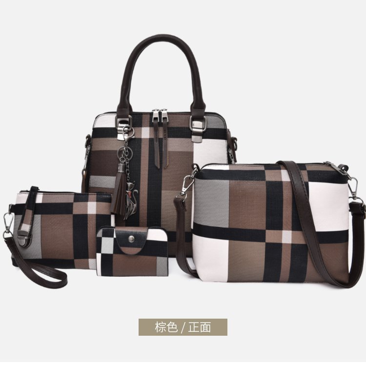 New style four-piece handbag set, European and American handbag, women's trend single-shoulder cross-border wholesale, women's bag consignment, crossbody bag undefined