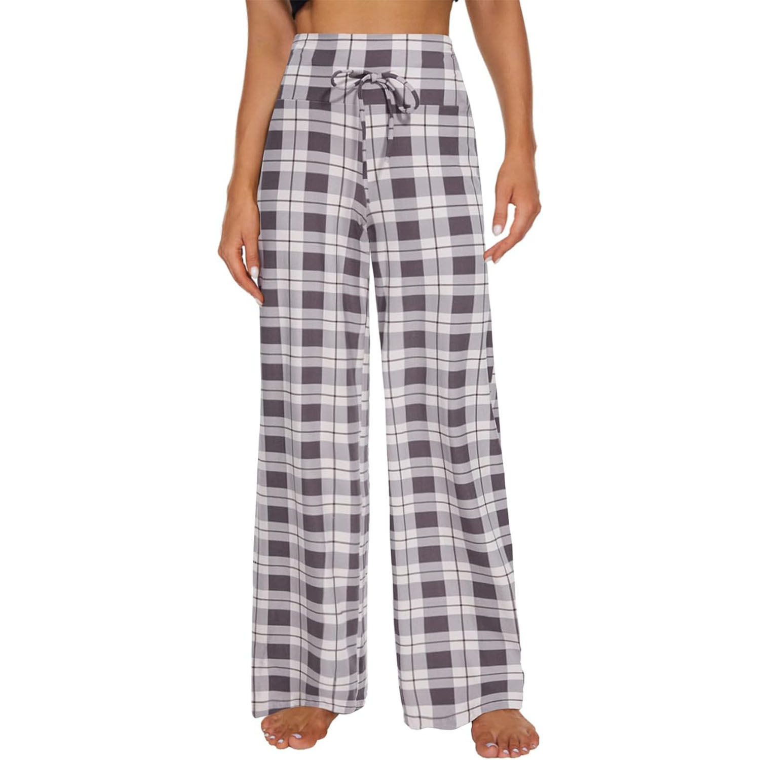 회색과 흰색의 큰 격자 무늬