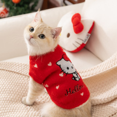秋冬限定猫服 厚手保温プルオーバー セーター フリース テディ犬用二足歩行服 ペット服