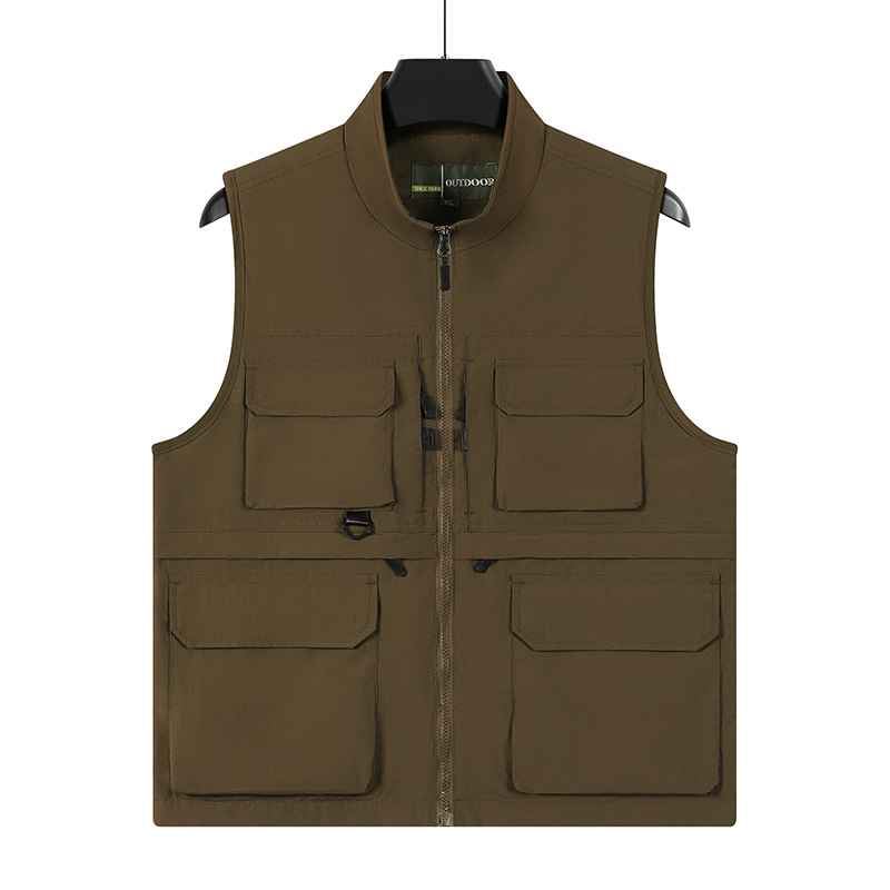 chaleco de pesca de alta gama de nylon rápido secado fotografía caballo clip hombre al aire libre montaña multi-bolsillo chaleco personalizado