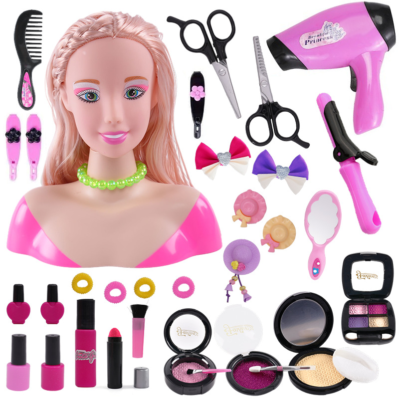 Amazon play House media-longitud traje de muñeca peine pelo puede hacer secador de pelo peluquería modelo de simulación de juguete al por mayor