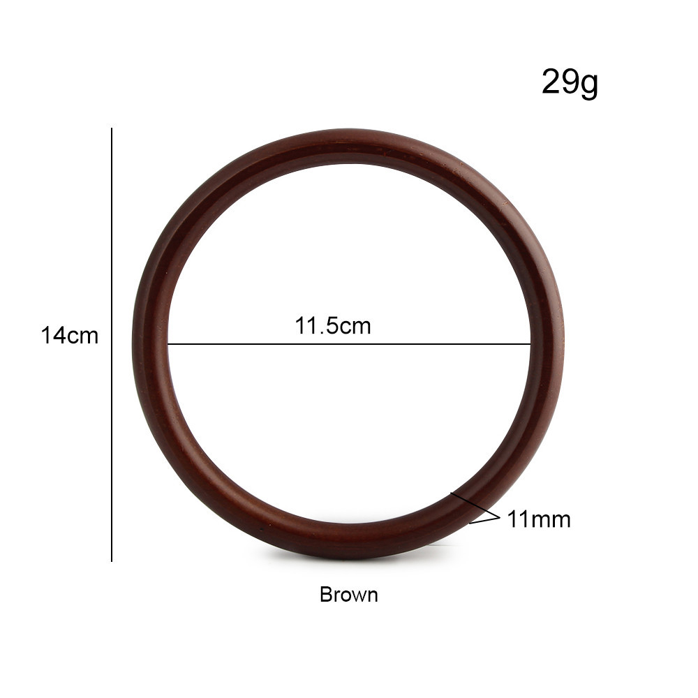Fábrica de suministro directo de bolsas de gancho redondas de madera 14CM mangas de anillo de madera 11CM accesorios de bolsas