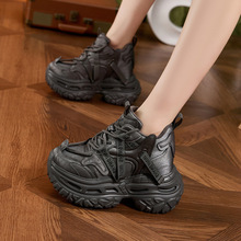 加绒老爹鞋女2025秋冬新款厚底内增高女鞋松糕轻便防滑保暖高帮鞋