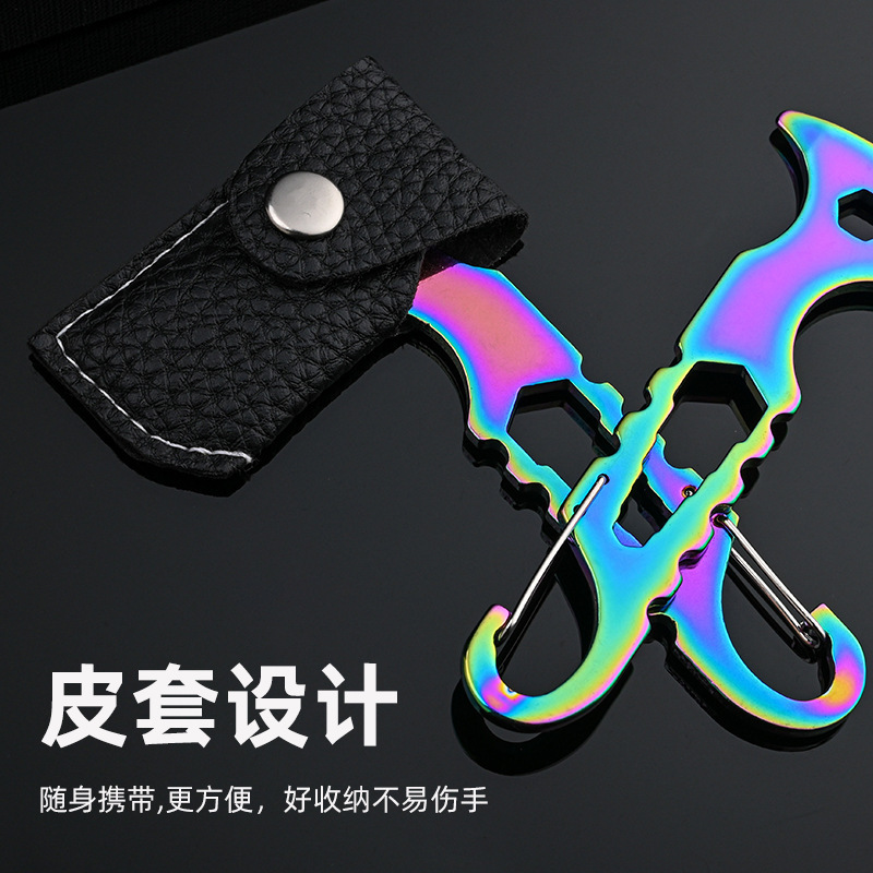 ミニ斧ステンレス多機能小斧屋外便利キャンプ道具開梱刀ドライバー|undefined