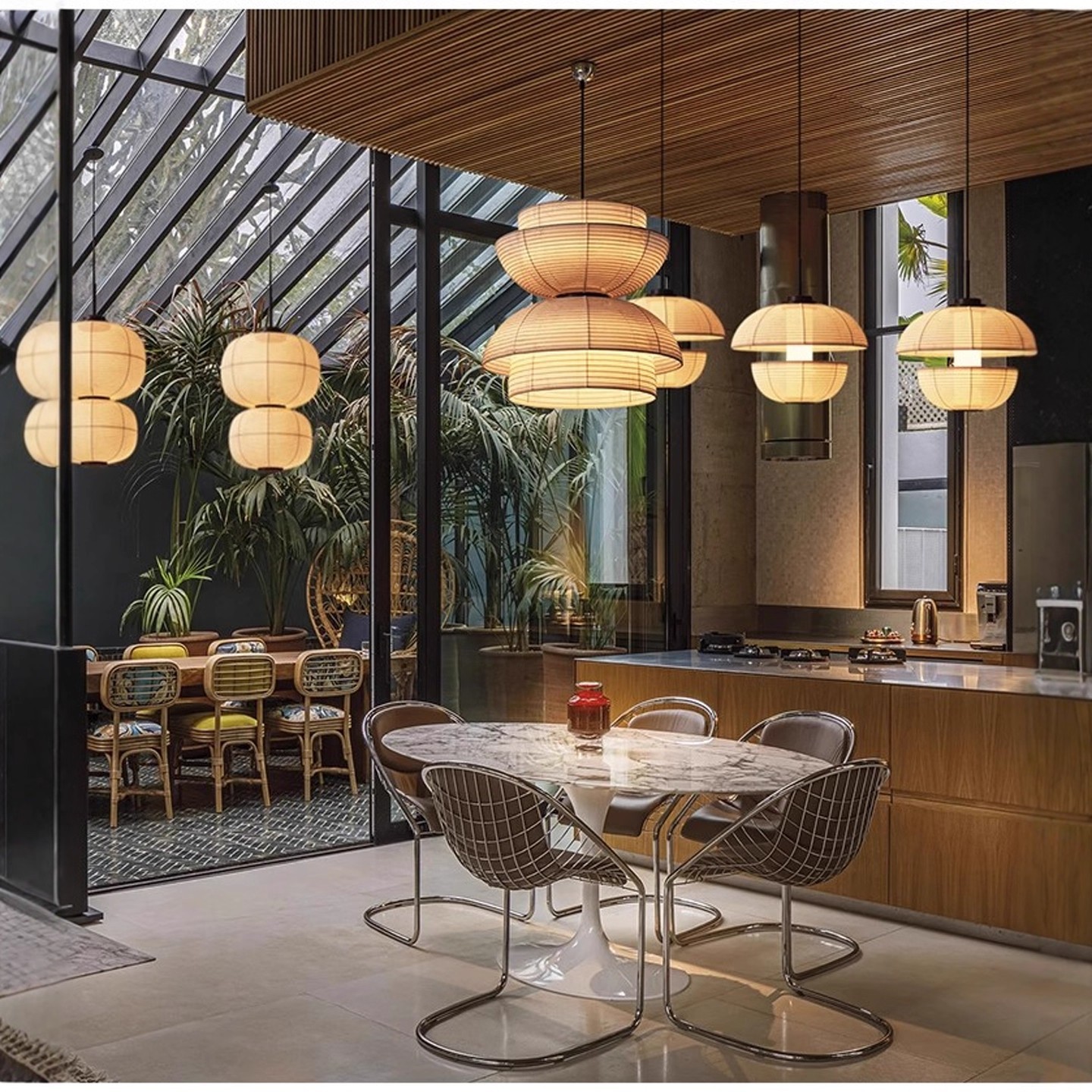 Habitación de estilo japonés, restaurante de estilo tranquilo, habitación creativa, alojamiento residencial, caja de té Zen, tela, lámpara de sala de estar, candelabro