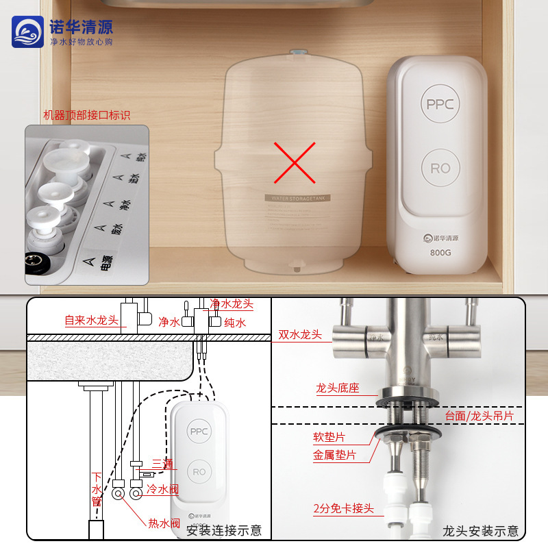 800g大流量二重出水逆浸透浄水器家庭用直飲機厨房水道水ろ過ro純水機|undefined