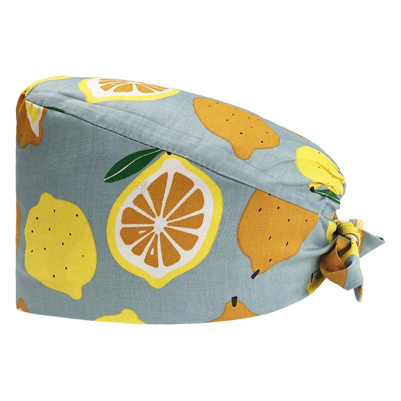 Tapa de enfermera de la UCI impresa elástico hebilla ajustable tapa quirúrgica quimioterapia de algodón puro tapa de confinamiento de las mujeres tapa de trabajo médico hombres