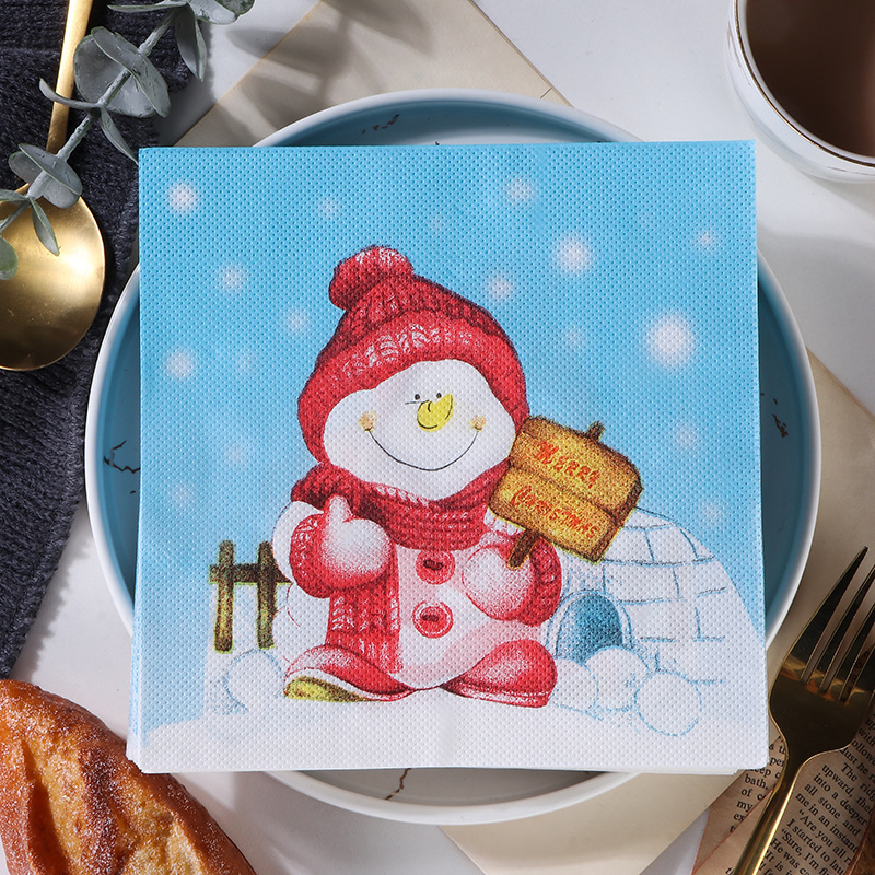 国境を越えたクリスマスの祝日装飾プリントナプキンヘラジカのティッシュパーティー赤いお祝いプリントティッシュ卸売り|undefined