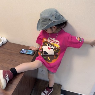Children's Summer New Children's Wear T-shirt Girls' high quality Clothes Children's Cartoon Printed Western Style Short Sleeve Top