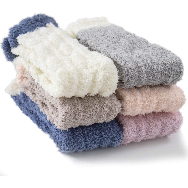 Comfortable plush socks soft and comfortable fluffy slippers winter warm sleep socks Christmas socks sweet ladies gift