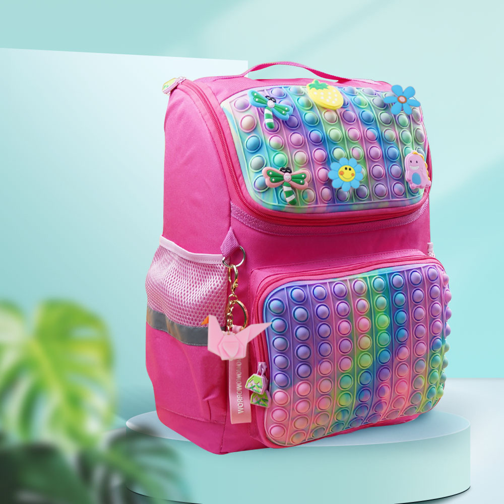 Mochila escolar de silicona “Rata Asesina” – Estilo creativo con burbujas, diseño llamativo para estudiantes