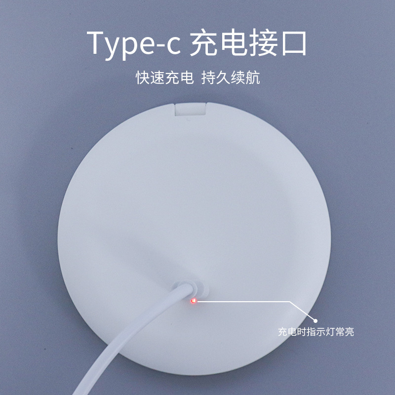 手持ちポータブルled化粧鏡ライト付き折り畳み円形小鏡ギフト実用ポータブルled化粧鏡ライト付き|undefined