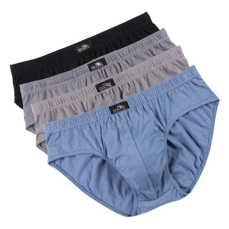 Фабрика оптом мужское нижнее белье студенческие Молодежные Однотонные трусы хлопковое повседневное свободное нижнее белье прямые поставки