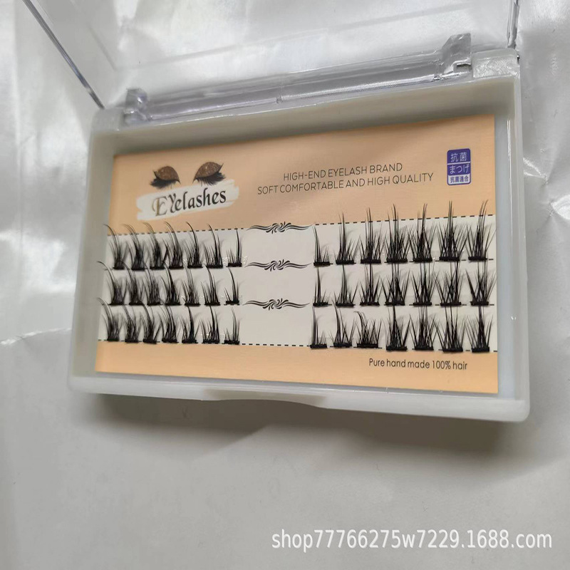 Principiante nuevo segmentado pequeño diablo pestañas postizas flor pelo solo racimo injerto pestañas postizas natural en stock al por mayor