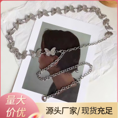 欧米のクロスボーダー蝶金属腰チェーンアクセサリーベルトチェーン韓国版jk制服アクセサリーins百合ファッションバッチ