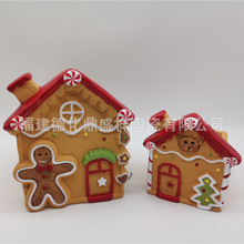 跨境圣诞新款姜饼人多肉花盆家居摆件创意卡通姜饼人圣诞节气氛布