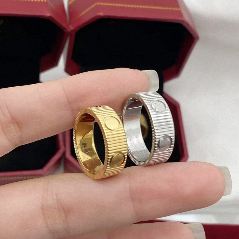 New Gold Cnc Engraved Screw Stripe Ring Love Gear Pattern Nail Pattern Ring for Men and Women, Direct Sales from the Manufacturer New Gold Cnc Engraved Screw Stripe Ring Love Gear Pattern Nail Pattern Ring for Men and Women, Direct Sales from the Manufacturer