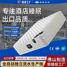 跨境工厂五星级酒店民宿阻燃面料乳胶独立弹簧床垫席梦思工程热款
